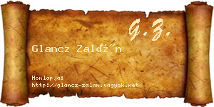 Glancz Zalán névjegykártya